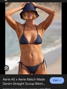 BNWT Aerie blue denim Bikini Set